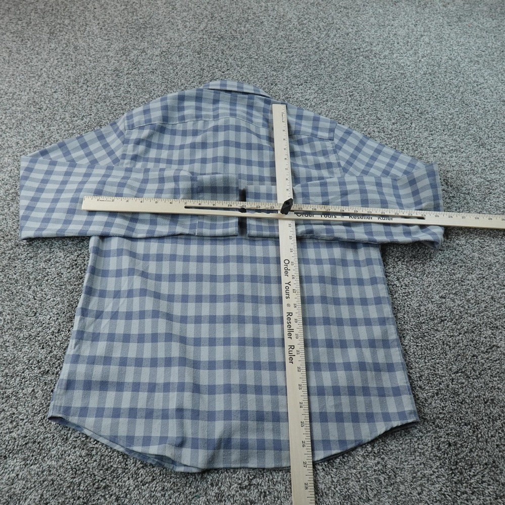 UNTUCKit Shirt Mens M Blue Check Flannel Button Up Long Sleeve Casual Preppy Top - Picture 4 of 8
